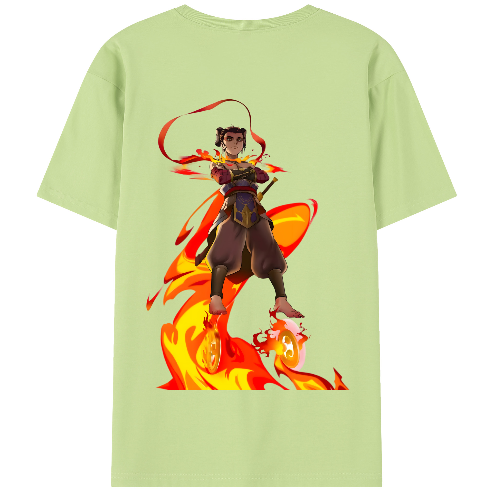 （画像用） Ne Zha 2 ナタ 魔童の大暴れ 綿100％半袖Tシャツ（背面プリント）